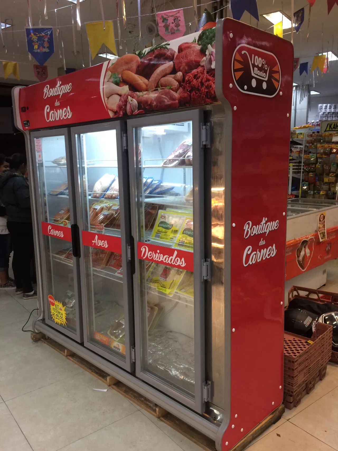 Adesivo Acougue Comércio Freezer Mercado Vermelho Industrial