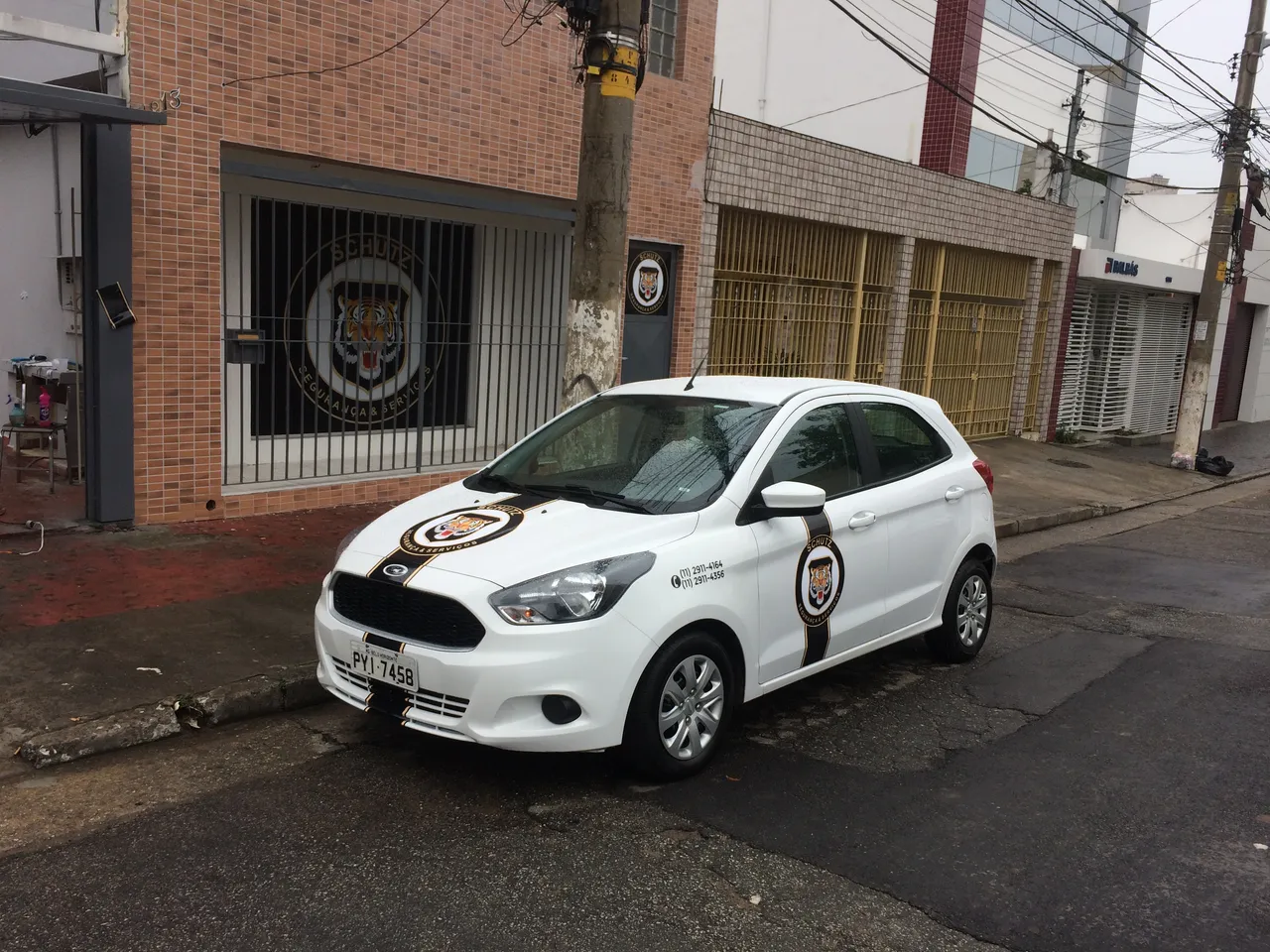 Envelopamento Parcial Empresas Hatch Ka Ford Passeio Carros Sedan Adesivação Adesivo Segurança Dourado Frotas Veículos Preto