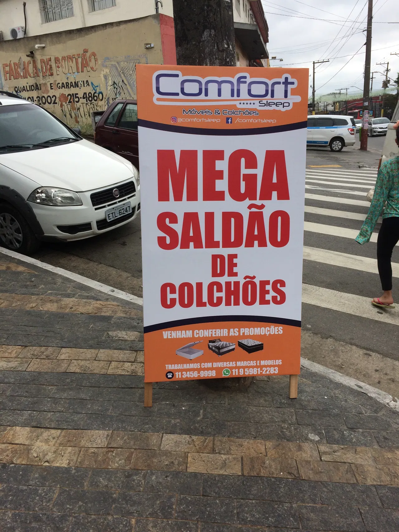 Lona Comércio Calavete Mega Saldao Colchões Promoção Madeira Laranja