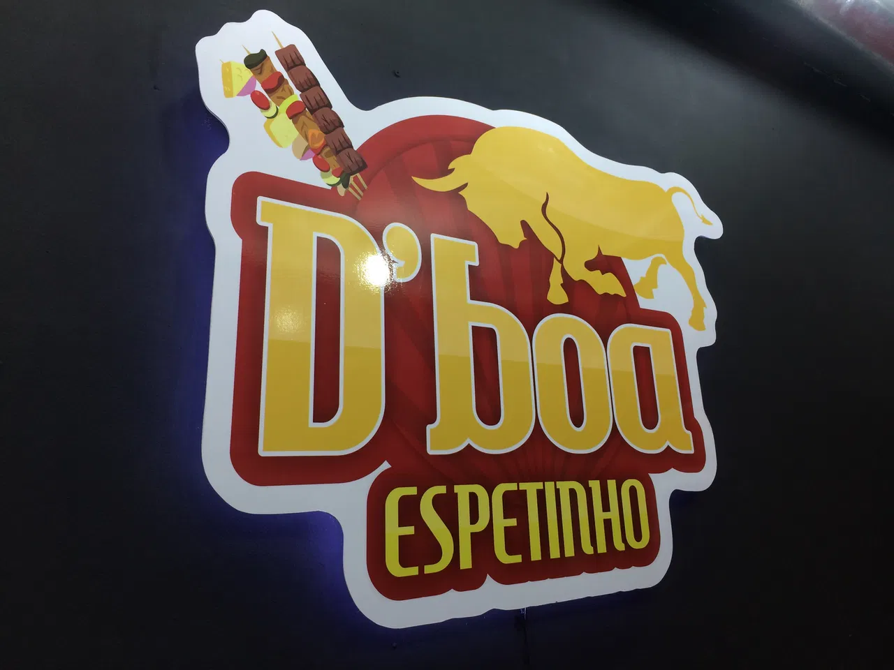 Placa Comércio Reforma Espetinho Tatuapé LED Iluminação Vermelho Madeira SP