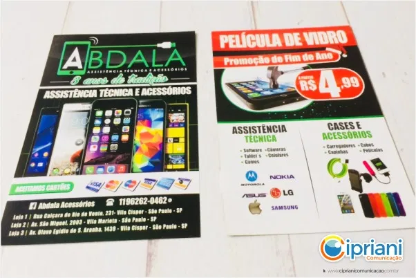 Gráfica Panfleto Filipeta Flyer Couché Assistência Celulares
