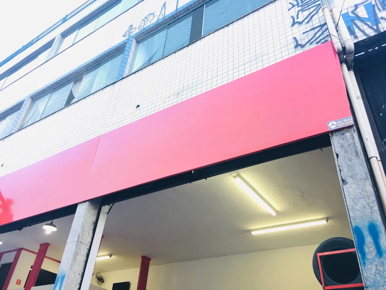 Envelopamento Auto Ngk Fachada Adesivo Automotivo Centro Mecânica Cobertura Oficina Reforma Center