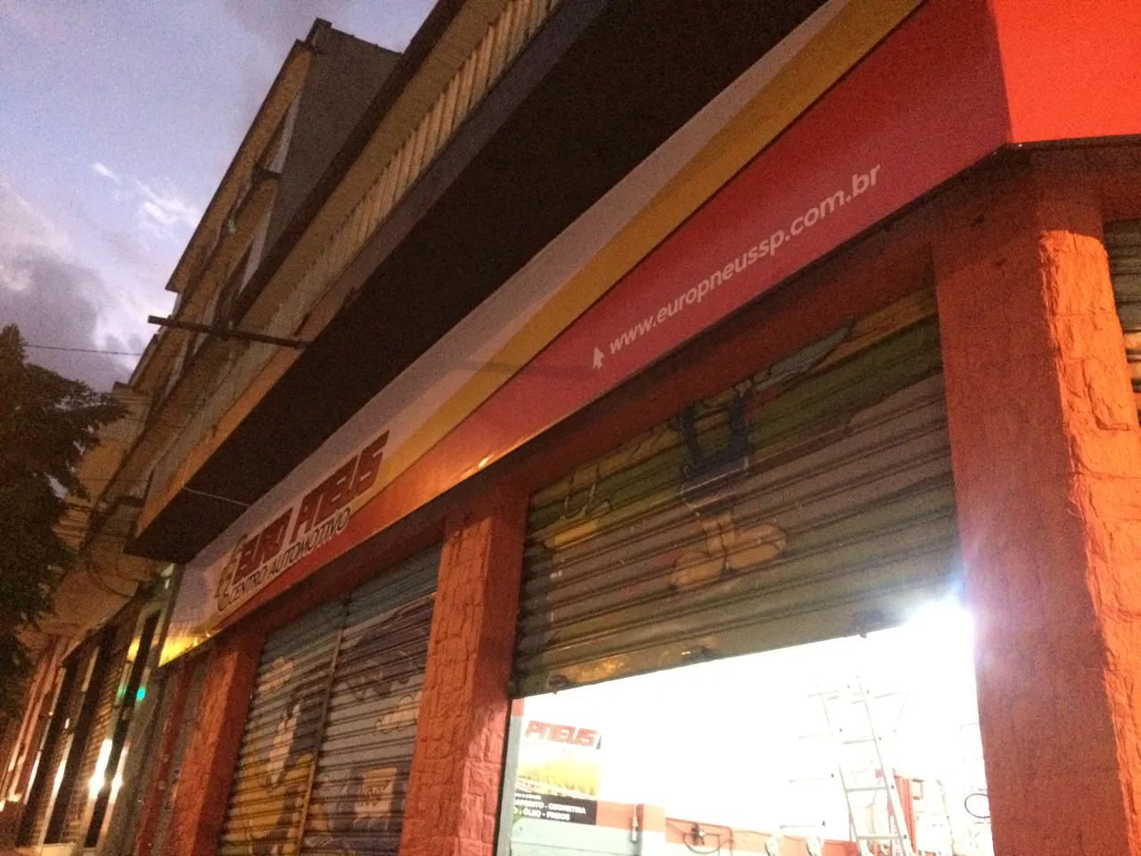 Lona Fachada Vermelho Mecânica Oficina Centro Auto Center Automotivo