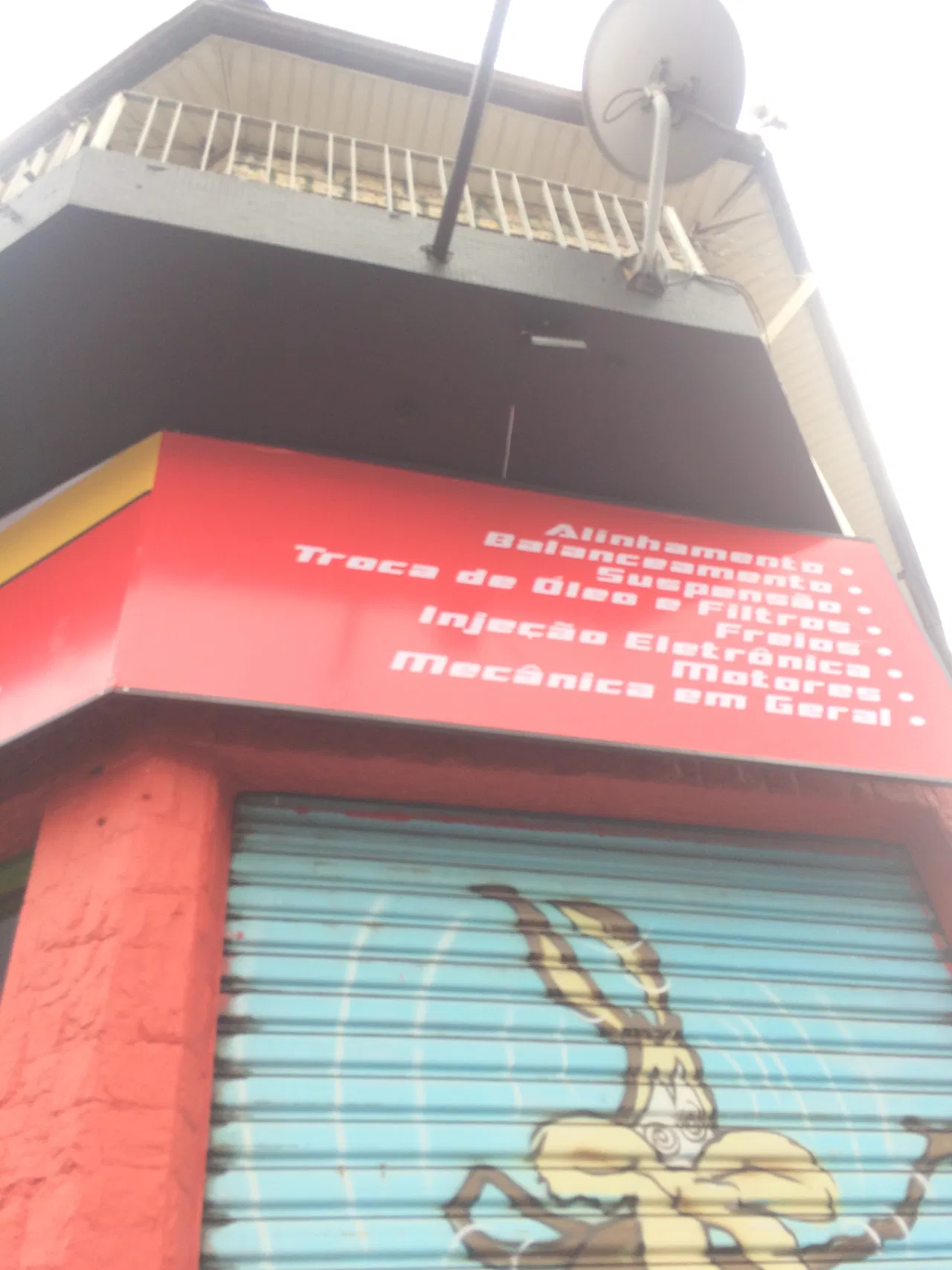 Lona Automotivo Oficina Fachada Center Centro Mecânica Vermelho Auto