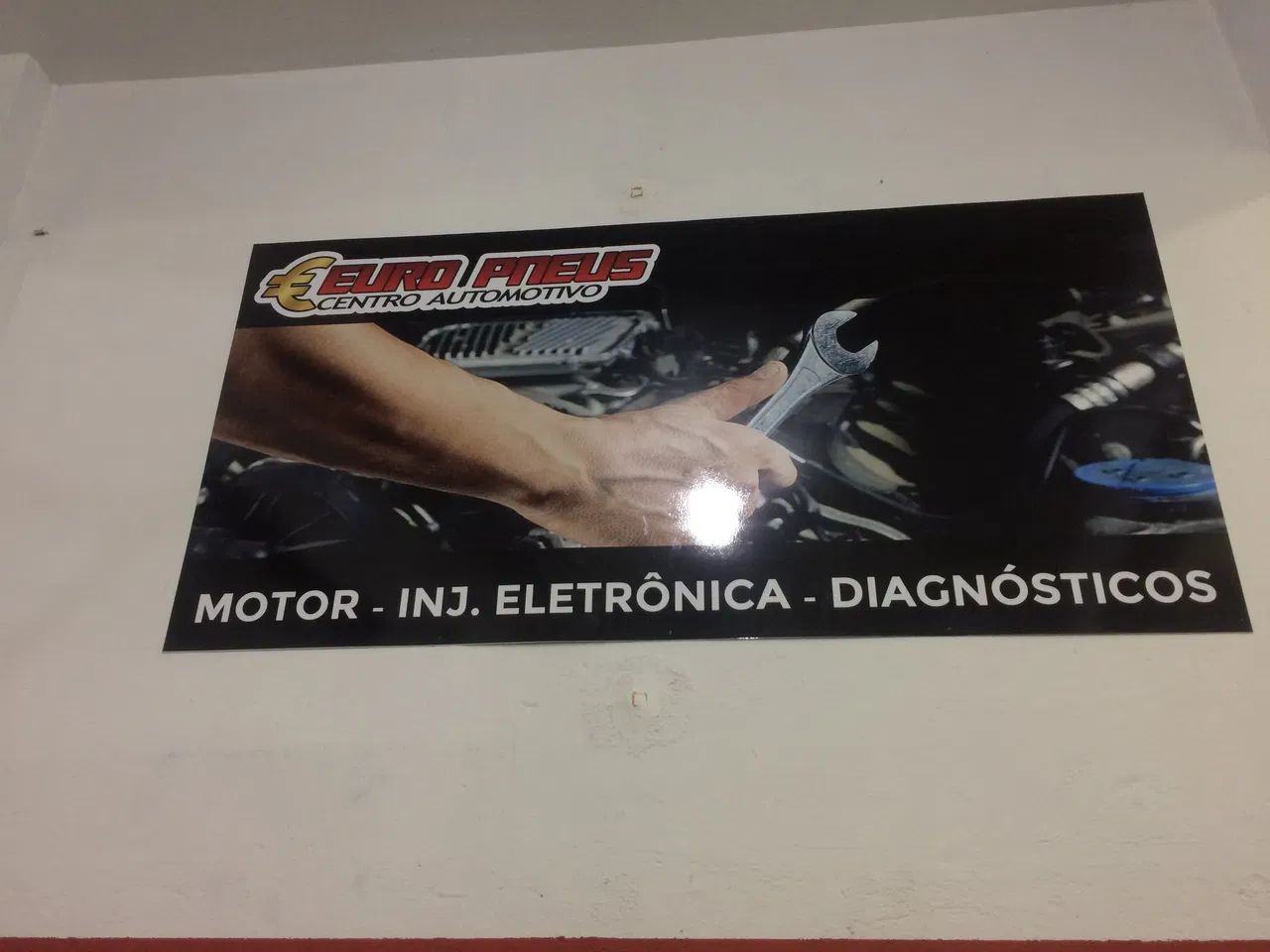 Placa Oficina Center Auto Automotivo Mecânica PS Centro Preto 2mm