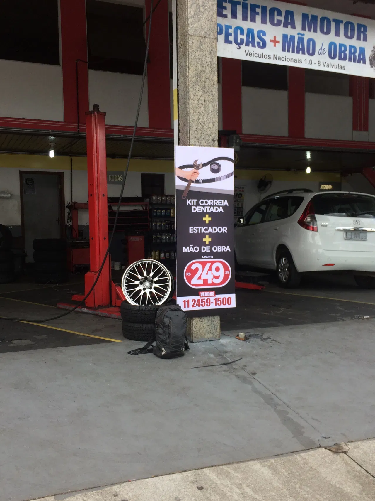 Banner Lona Oficina Mecânica Automotivo Auto Center Promoção Ngk Preto Centro