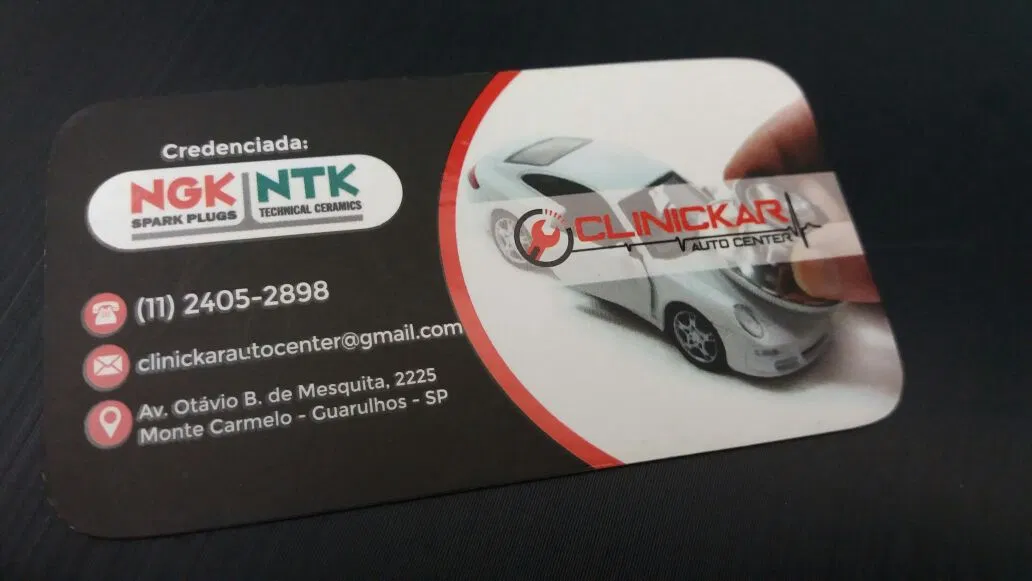 Oficina Automotivo Center Mecânica Gráfica Centro Cartao Visita Preto Auto Ngk