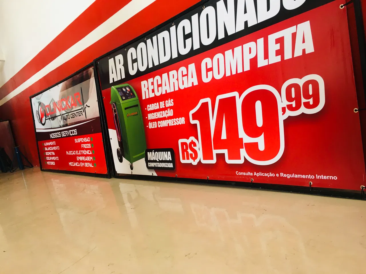 Banner Centro Vermelho Oficina Ngk Automotivo Lona Center Mecânica Auto Promoção