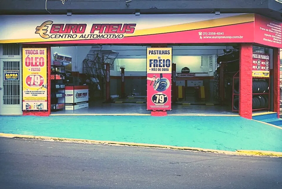 Telo Officine Meccaniche Facciata Settore Automobilistico Auto Center Rosso Centro