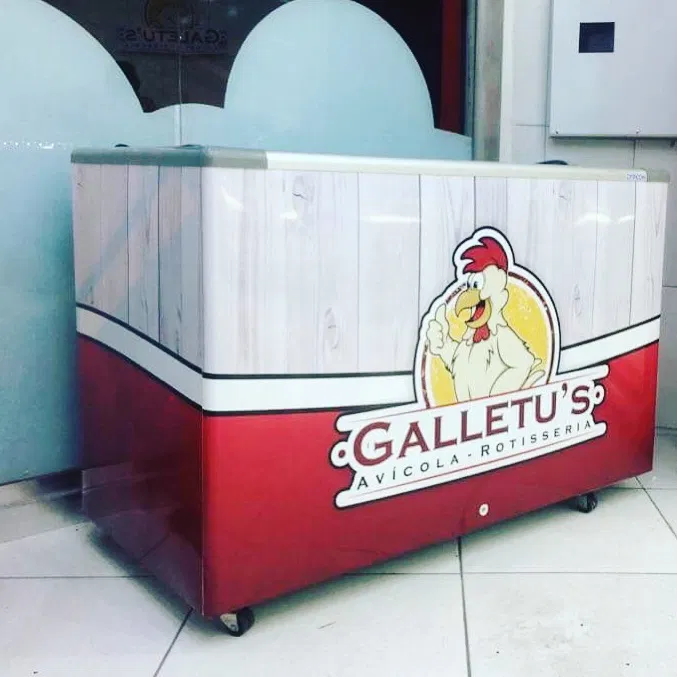 Adesivo Legno Rosso Congelatore Pollo Ristrutturazione commerciale Arrosto Grigio Gastronomia