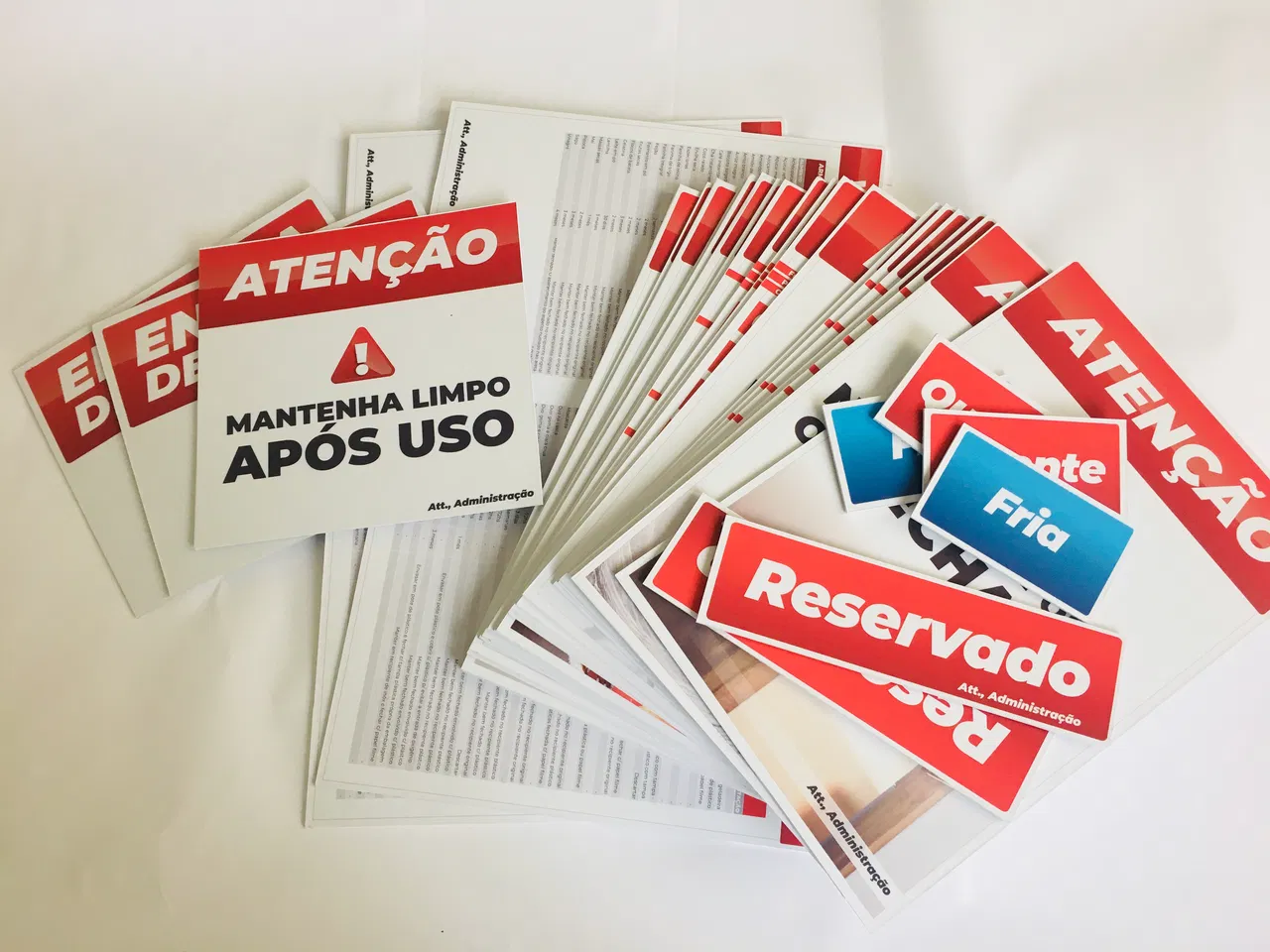 Placa Escrito Regras PS 2mm Atenção Cozinha Sinalização Diveneto Vermelho Instruções Alimentos