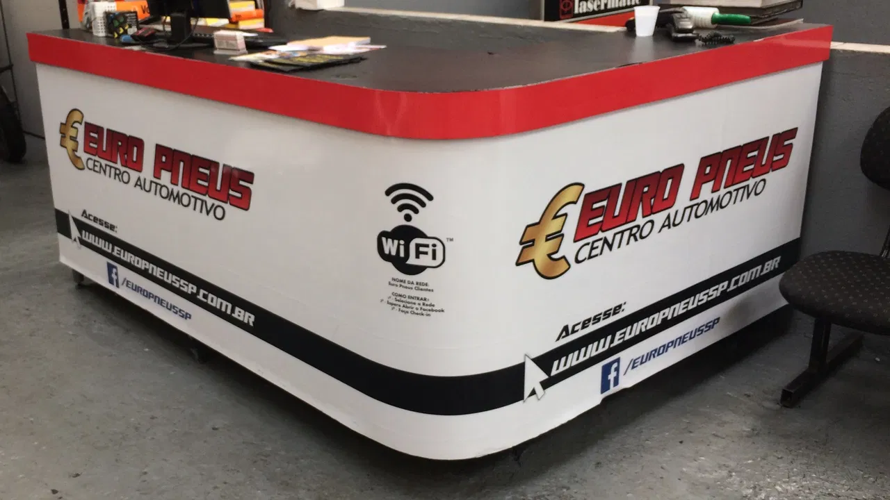 Adesivo “Servizio self-service” Meccanica Center Automotivo Banco Rosso Officina Centro Ristrutturazione
