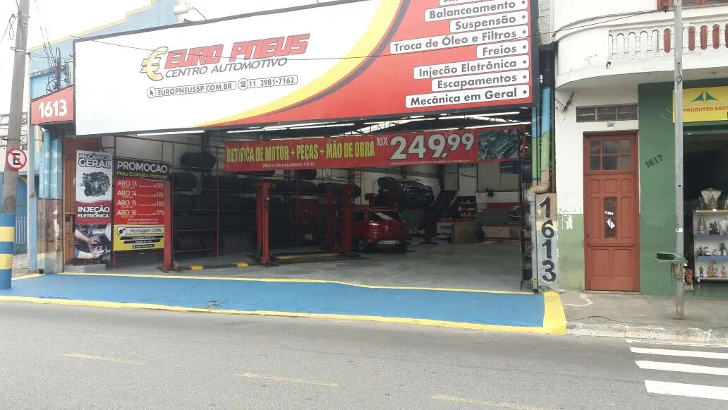Lona Oficina Vermelho Automotivo Fachada Centro Center Mecânica Auto