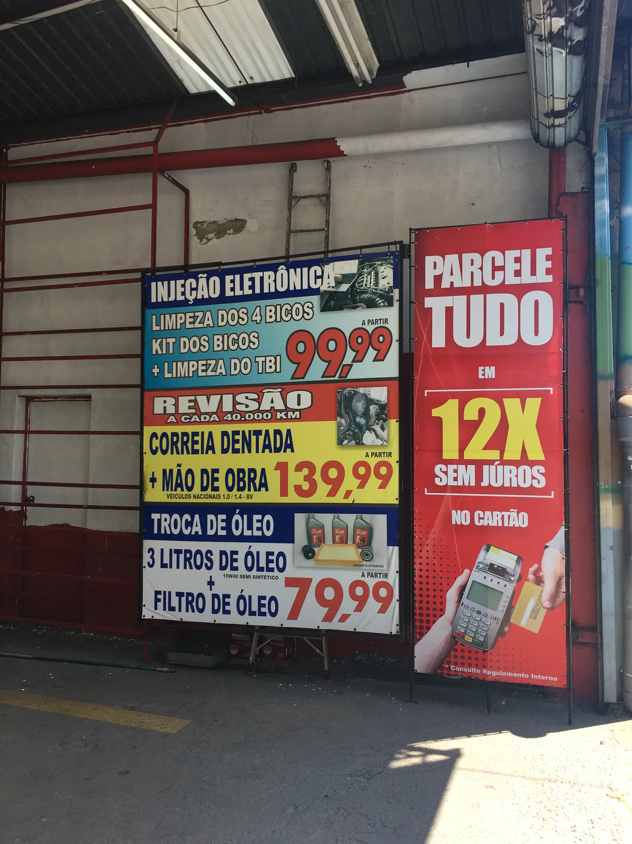 Telo meccanico per officina auto rosso Automotivo Center Centro Promozionale