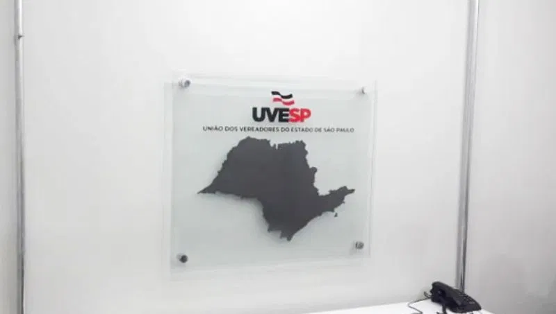 Placa Prefeitura Vidro Escritório SP