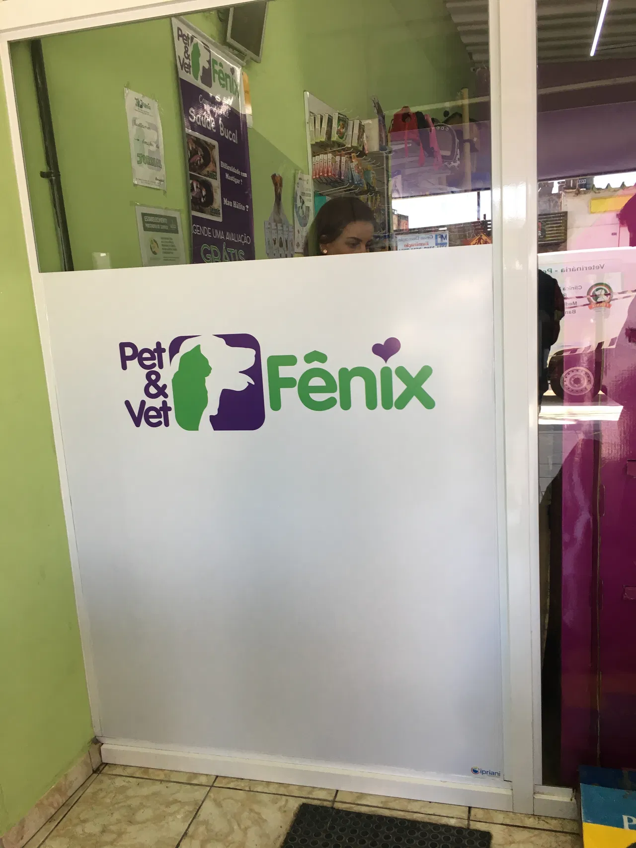 Adesivo Vidro Veterinária Animais Pet Shop Butanta Banho Tosa Verde