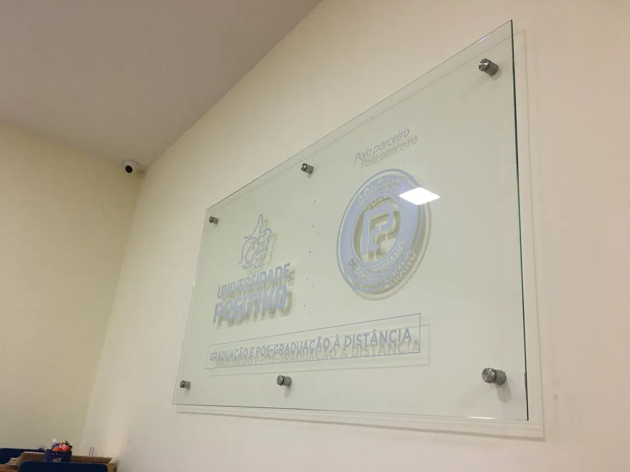 Targa in vetro Scuola Presbiteriana di San Paolo Collegio Ritaglio Bianco per bambini Istruzione