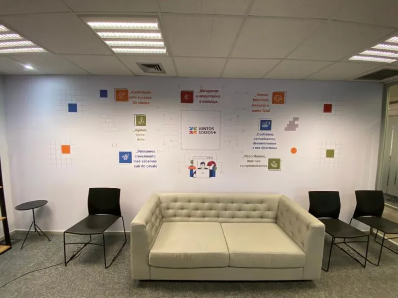 Adesivo Colorido Branco Parede Impressão Escritas Escritório