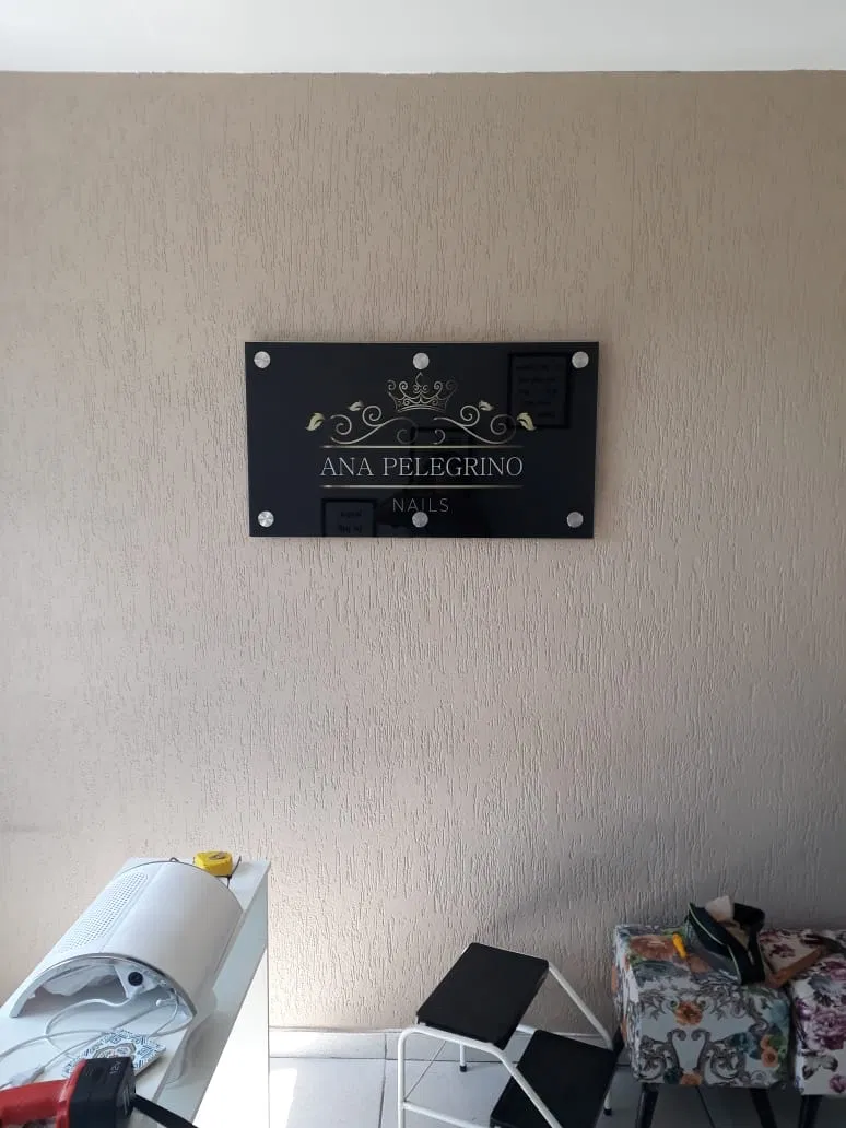 Placa Cabelereiro Vidro Estética Beleza Salão