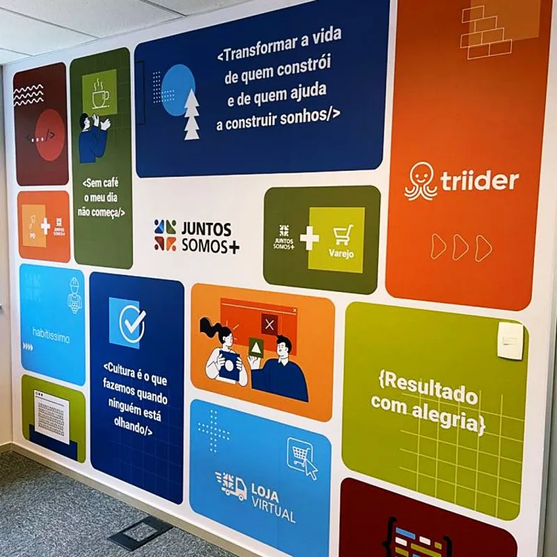 Adesivo Escritório Parede Impressão Escritas Colorido
