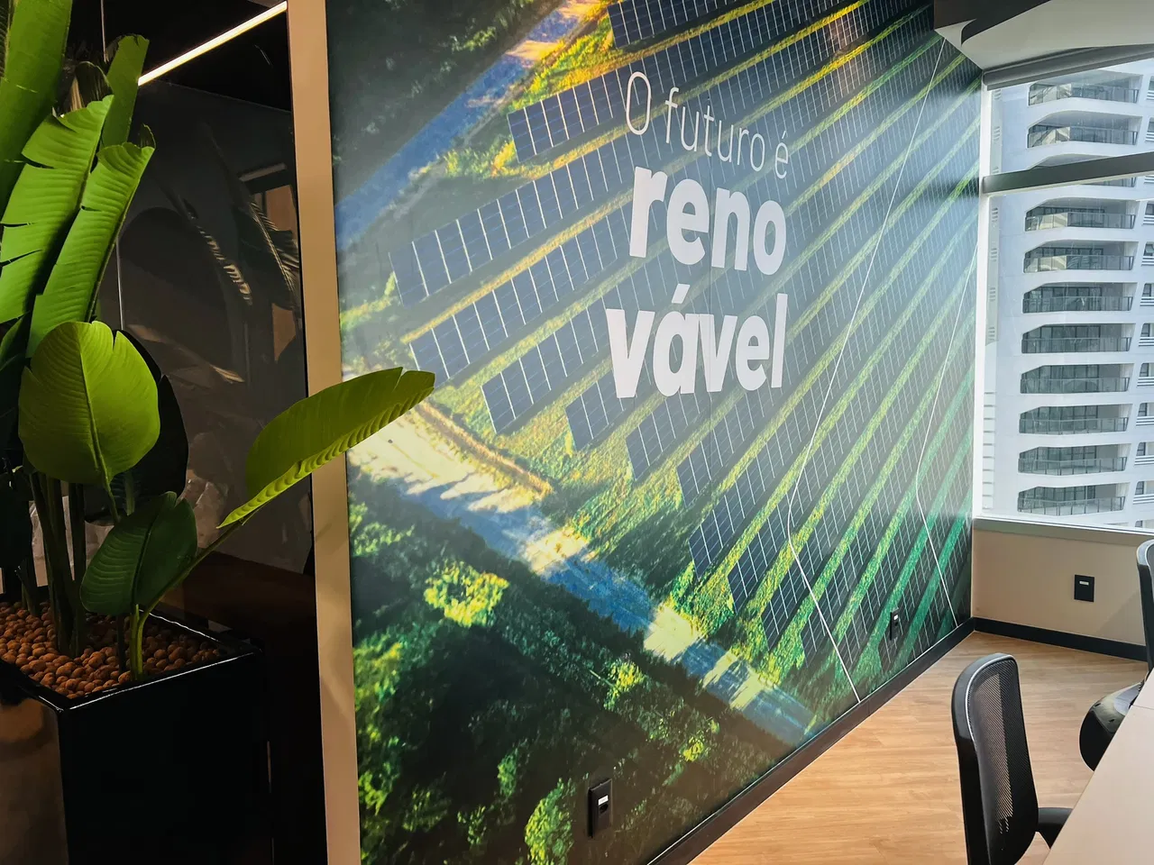 Adesivo per ufficio, parete divisoria, Fiberx Telecom, sale, set, stampa, applicazione, verde, Morumbi, Zona Sud, San Paolo