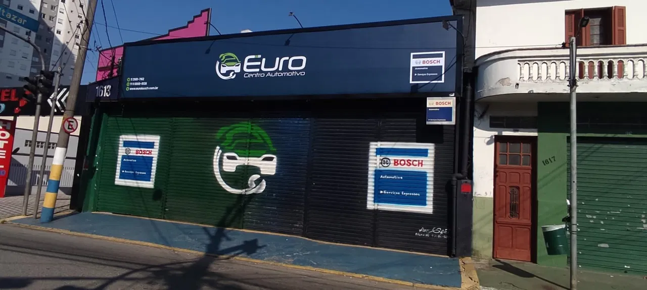 Lona Mecânica Fachada Automotivo Centro Azul Center Euro Auto Oficina