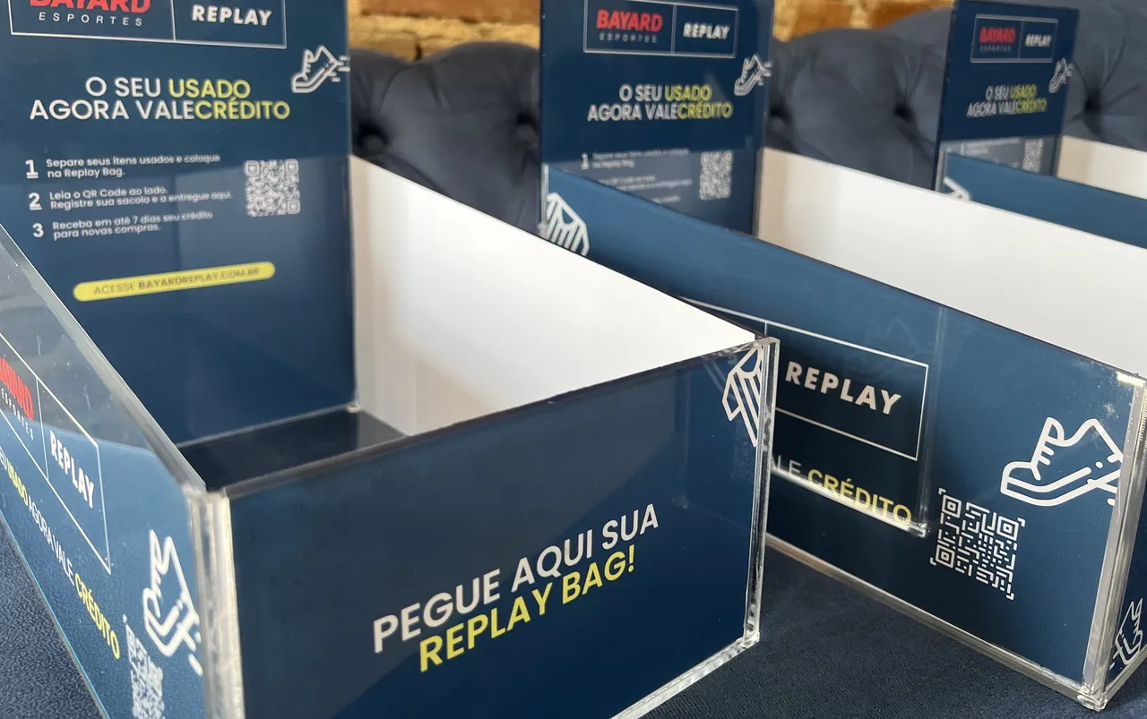 Adesivo Expositor Bayard Acrílico Azul Impressão