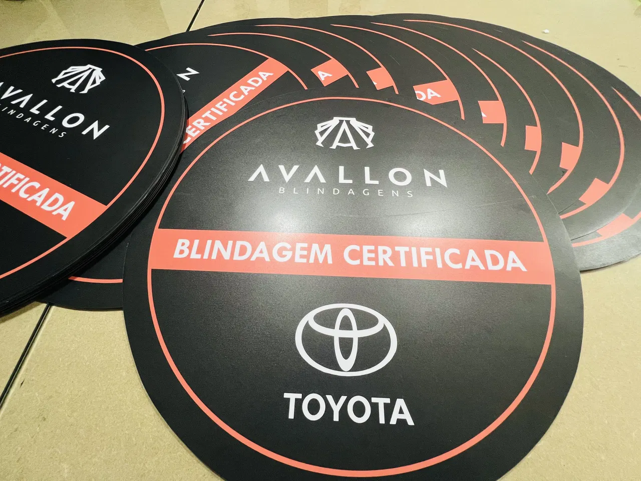Adesivo magnetico arancione con magnete, schermature Toyota, rotondo, nero, provvisorio