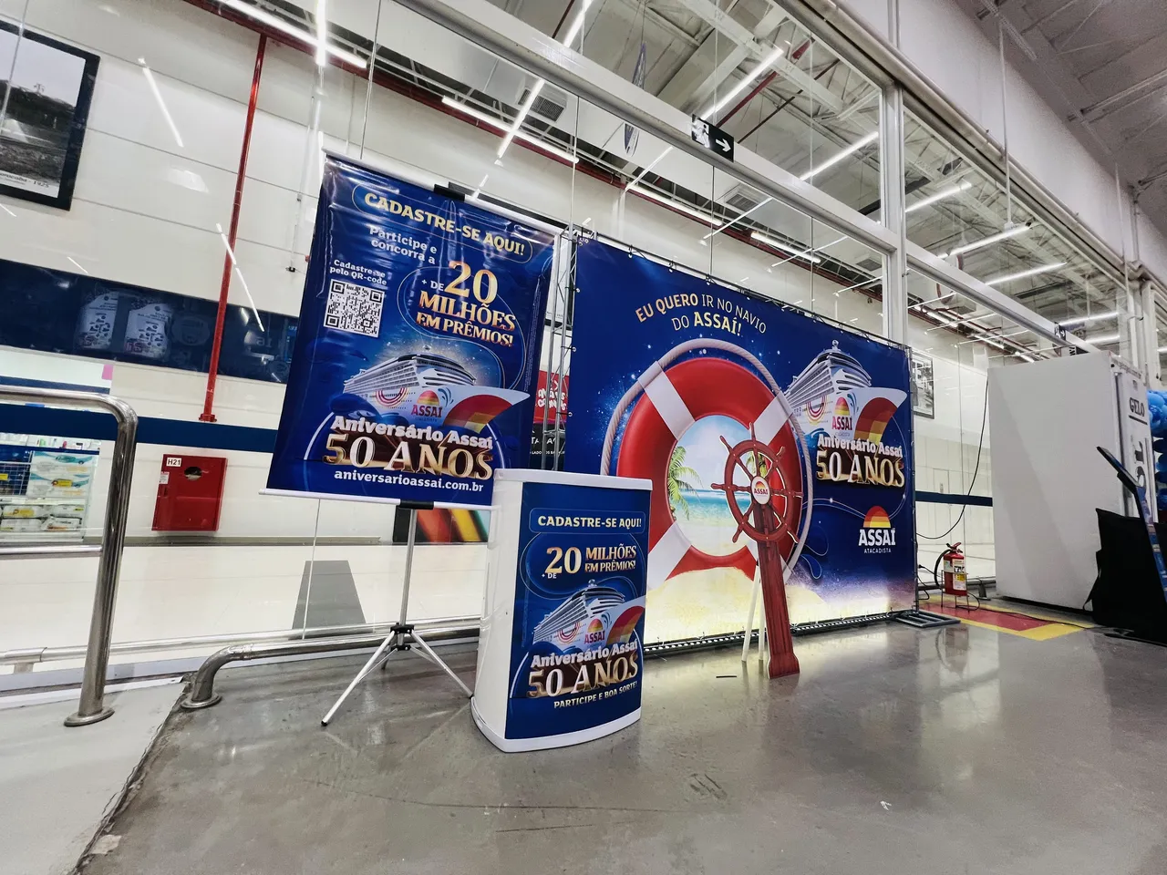 Sfondo Boxtruss Promozione Telo Pedistallo Striscione Blu Assai Tripe Evento Aricanduva Campinas Jundiai Stand
