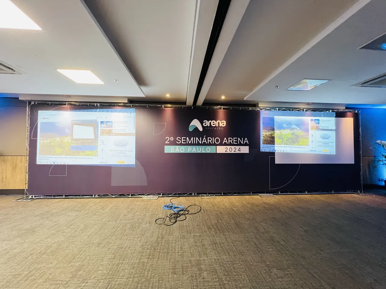 Backdrop Boxtruss Projetor Arena Conferência Educação Evento Seminário Azul