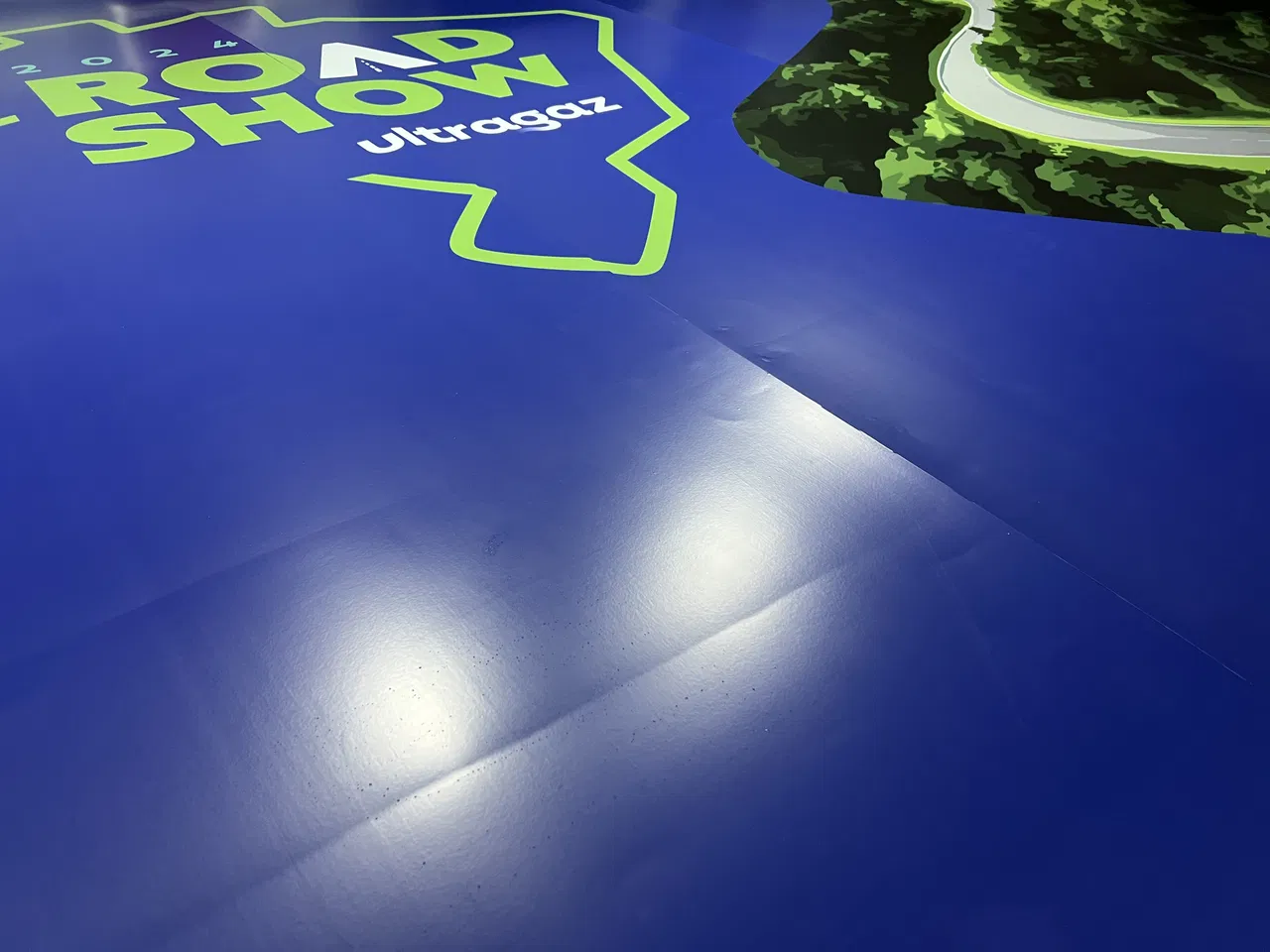 Sfondo adesivo per eventi Pantografico Ultragaz blu con magnete