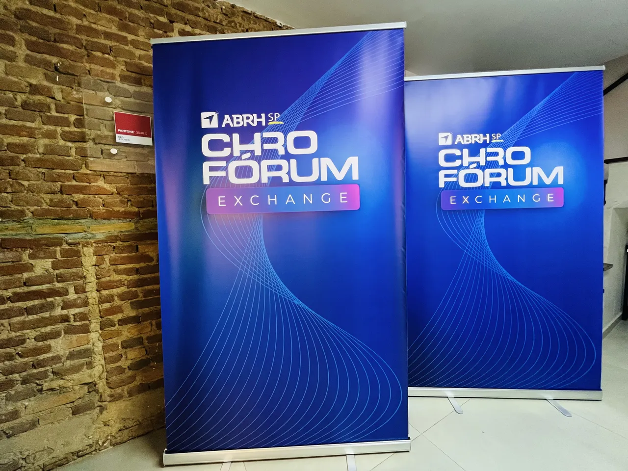 Banner Portátil SP Forum Rollup Evento Feira Metro Azul