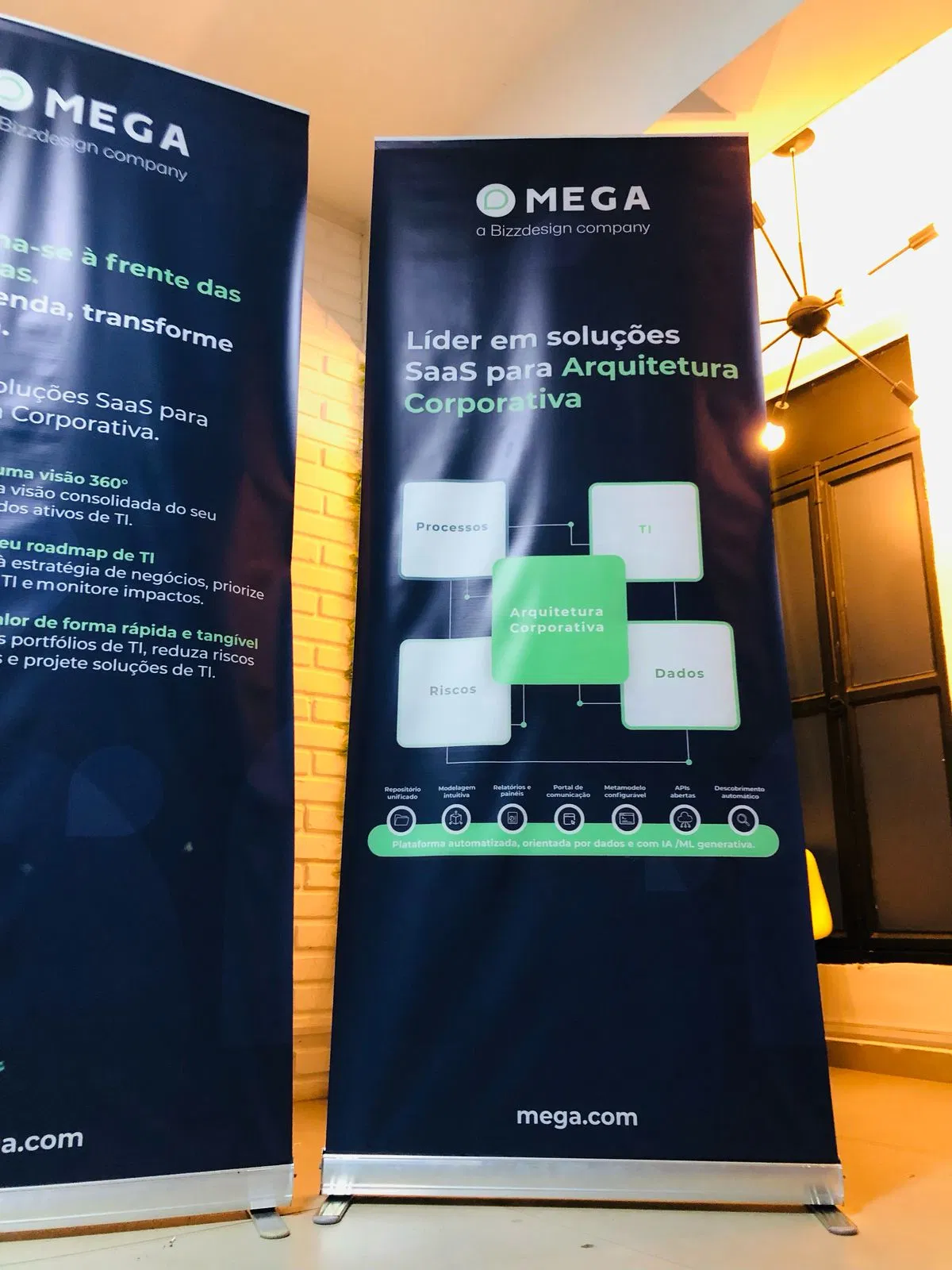 Banner Feira Exposição Rollup Evento Mega Azul