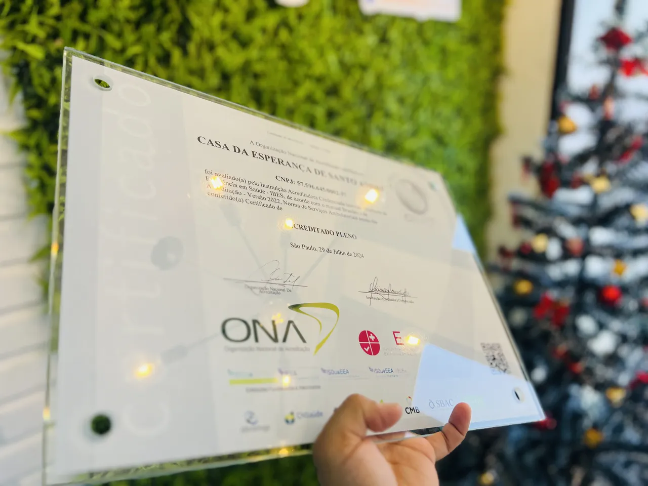 Targa Cornice Scritte Vetro Certificati Bianco