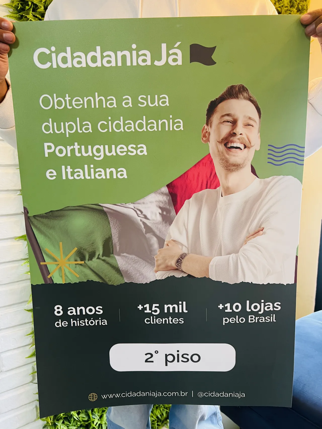 Shopping Ja Couché Verde Impressão Laminado Anália Franco SP Promoção 60x40 Cidadania Gráfica Cartaz