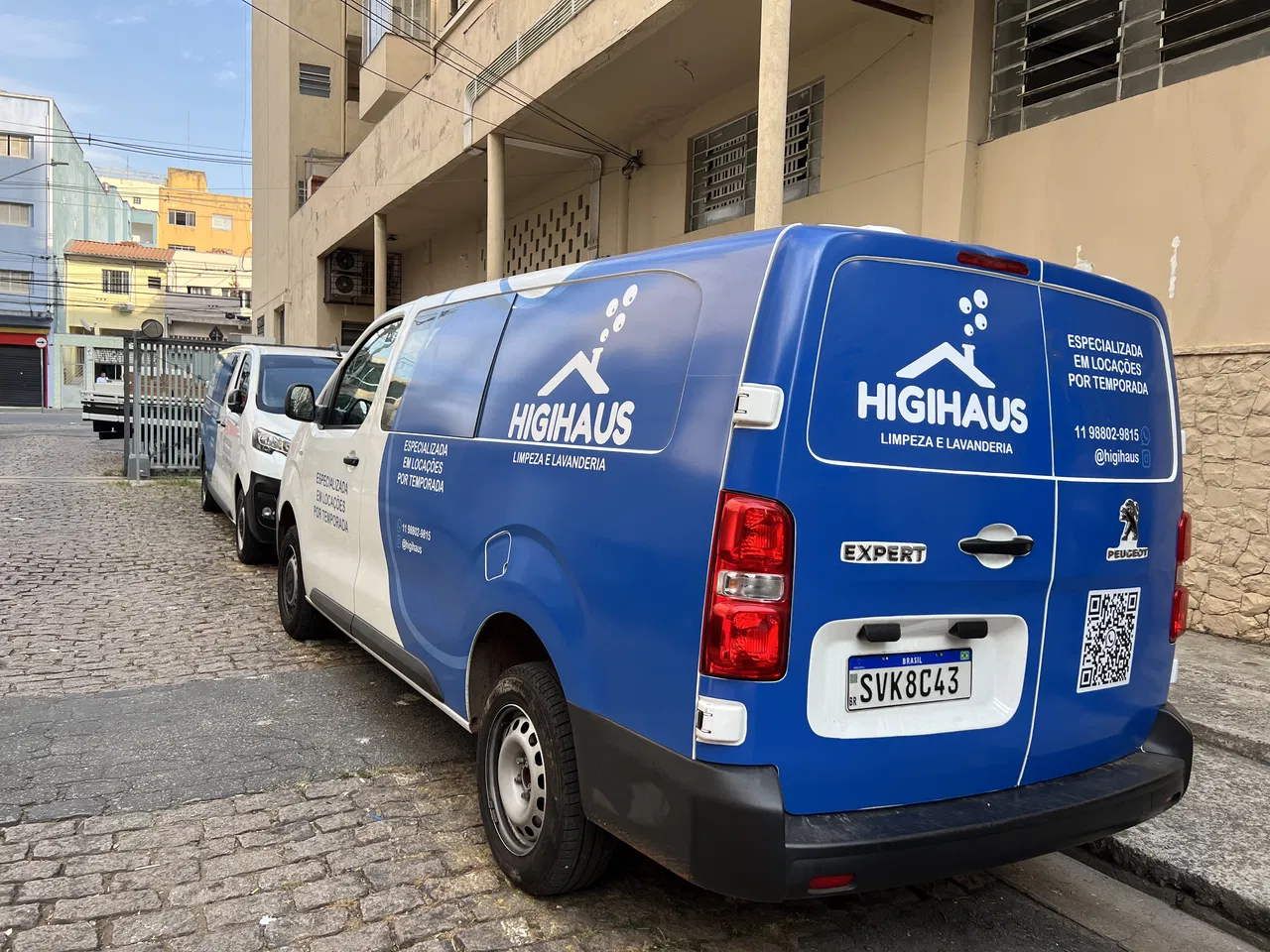 Rivestimento furgoni Aziende Lavanderie Flotte Veicoli Furgoni Higihaus Expert Blu Decalcomanie Adesivi Vila Mariana SP