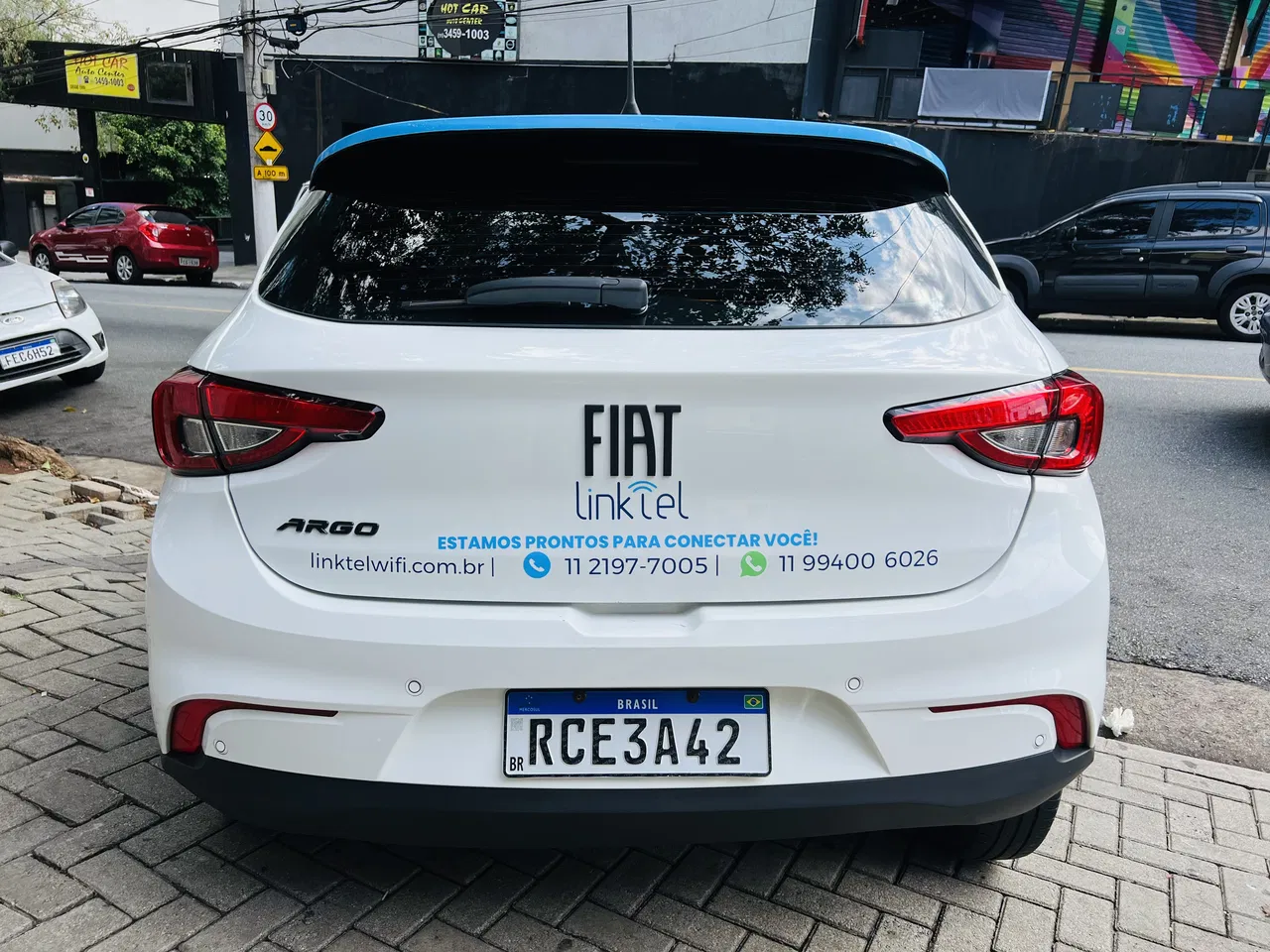 Envelopamento Telecom Carros Azul Parcial Adesivo Sedan Frotas Hatch Passeio