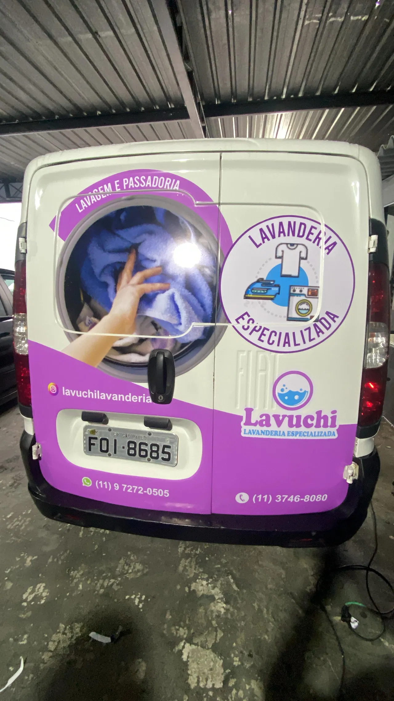 Rivestimento Butanta Fiorino Auto Lavanderia Flotte Veicoli commerciali Adesivo Magenta SP Lilla Viola Rosa