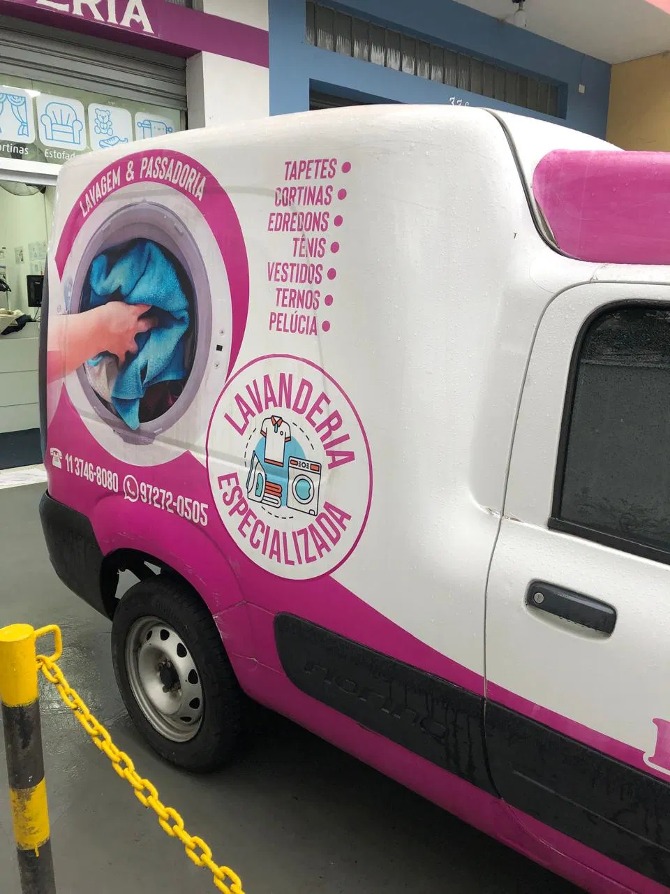 Rivestimento Butanta Rosa Viola SP Veicoli utilitari Lavanderia Flotte Lilla Magenta Adesivo Fiorino Auto