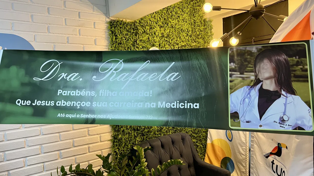 Faixa Lona Plateia Formatura Colação Verde