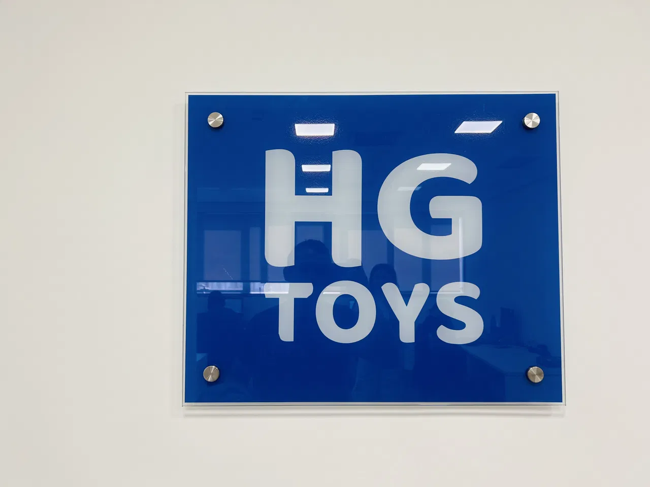 Placa Azul Escritório Identificação Vidro Portas Logo
