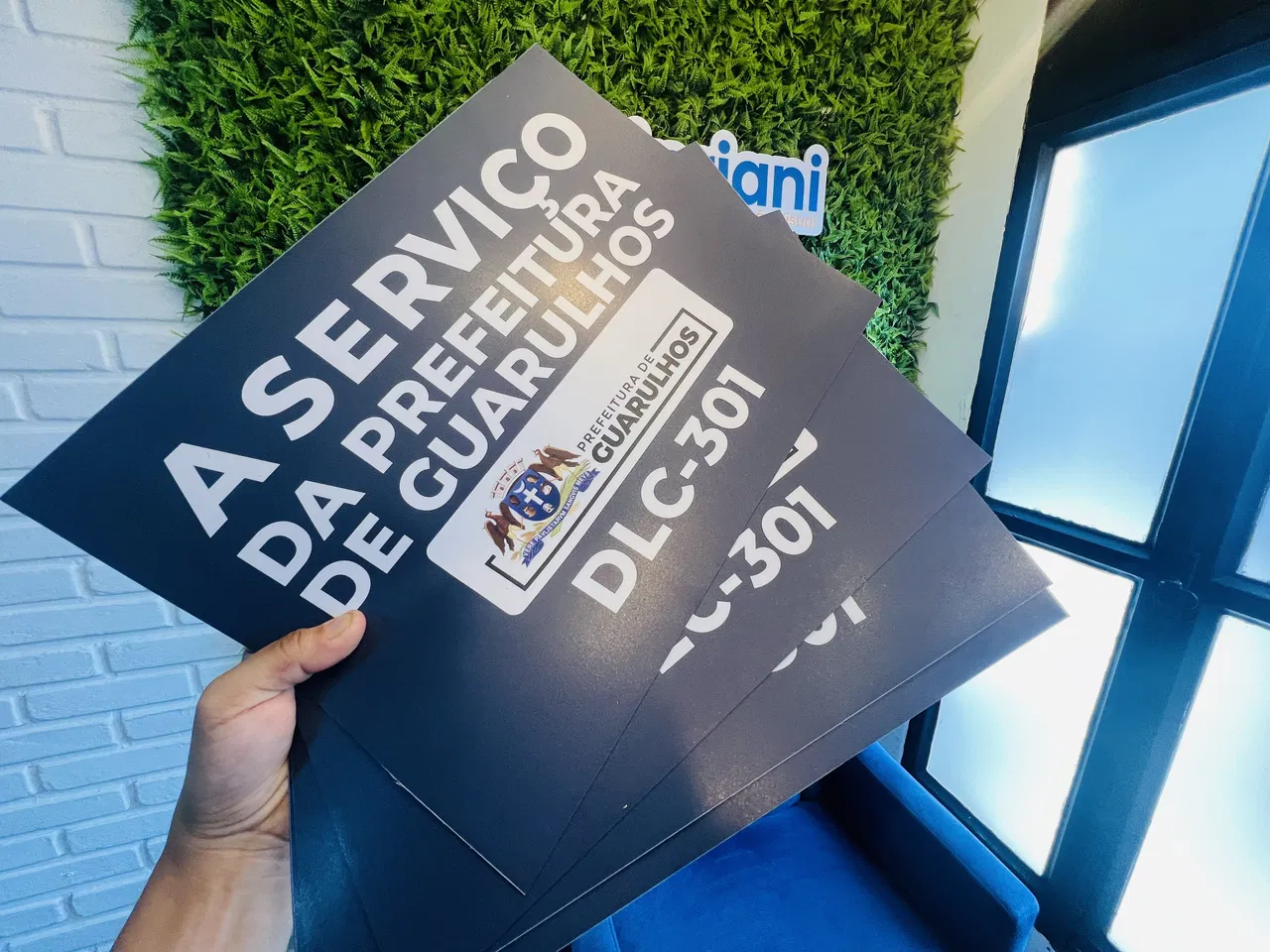 Ímã Adesivo Imantado Veicular Frota Carro Azul