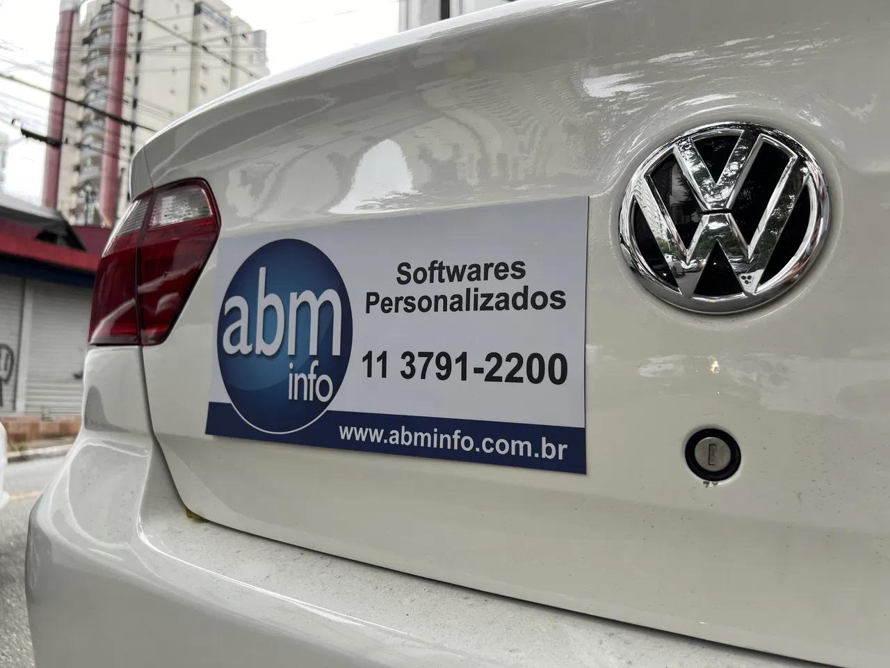 Ímã Veicular Provisório Adesivo Softwares Imantado Azul Temporário