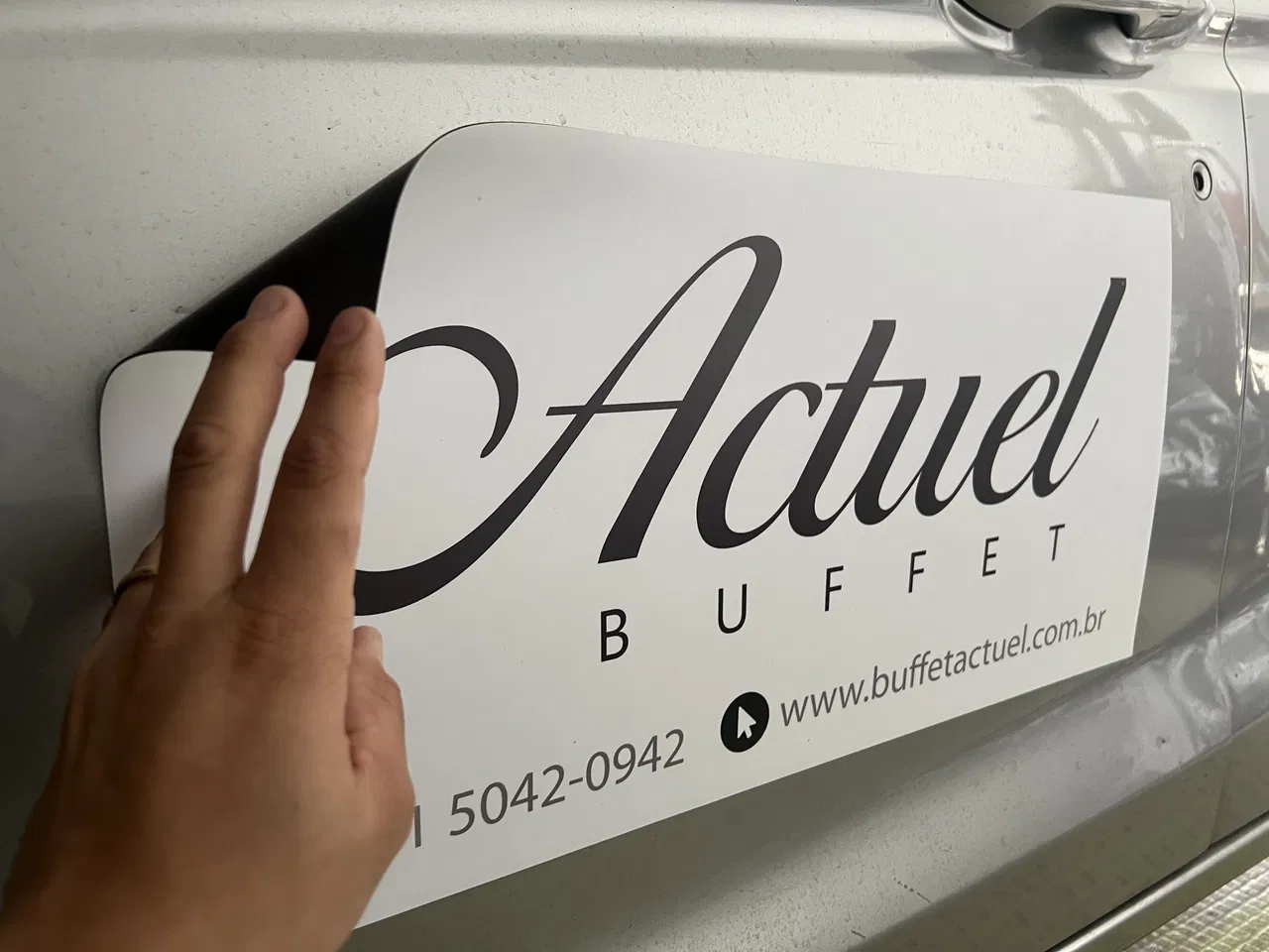 Magnete adesivo magnetico per veicoli, buffet provvisorio, temporaneo, nero