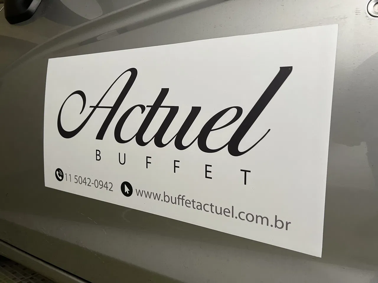 Ímã Provisório Buffet Adesivo Temporário Veicular Preto Imantado