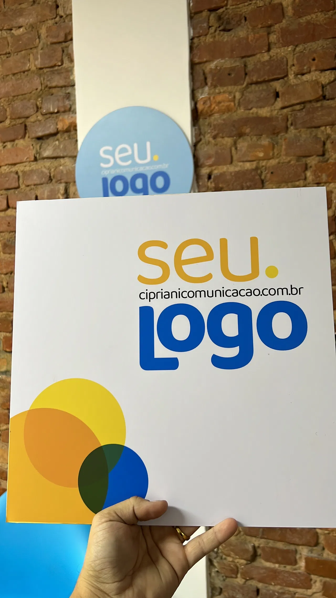 Placa PS UV Mobile Impressão Quadrado Seu Logo Sua Marca 2mm Amarelo