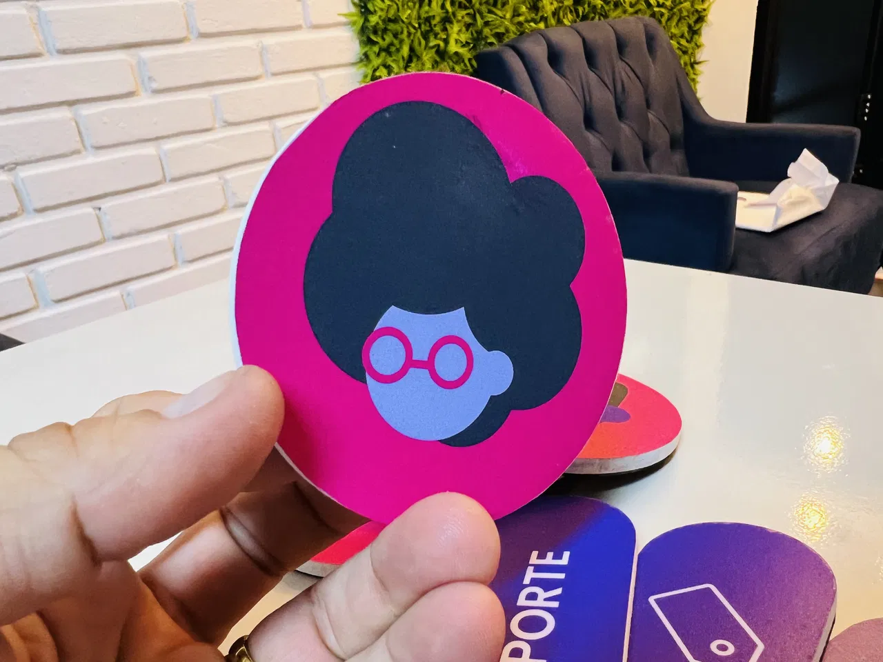 Targhetta organizzativa con ritaglio magnetico, magnete in PVC rosa, quadro, etichette da 5 mm, adesivo magnetico