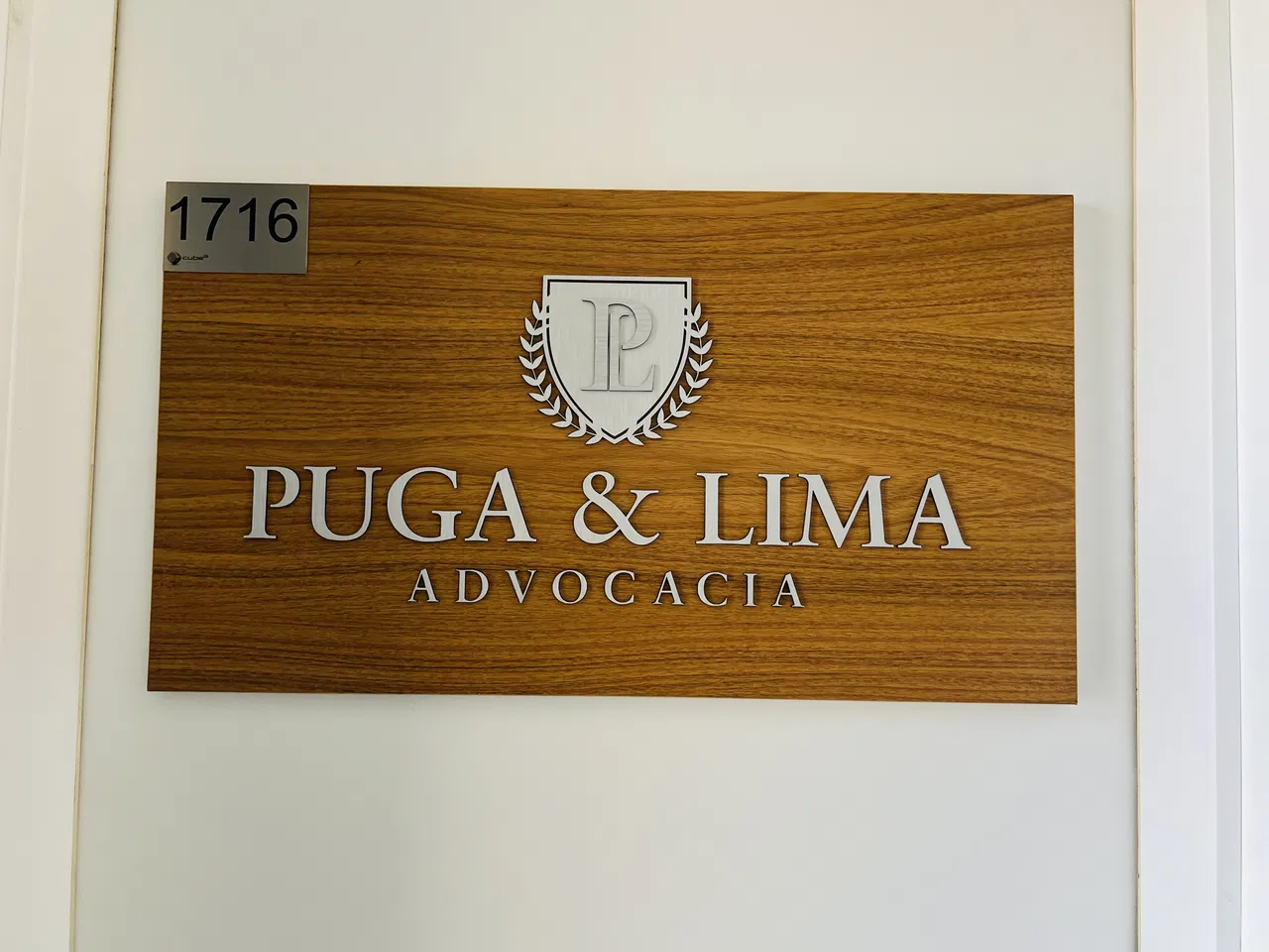 Targhetta in acciaio identificativa per avvocato, da appendere alla porta dello studio, con lettere in legno, studio legale, finitura spazzolata