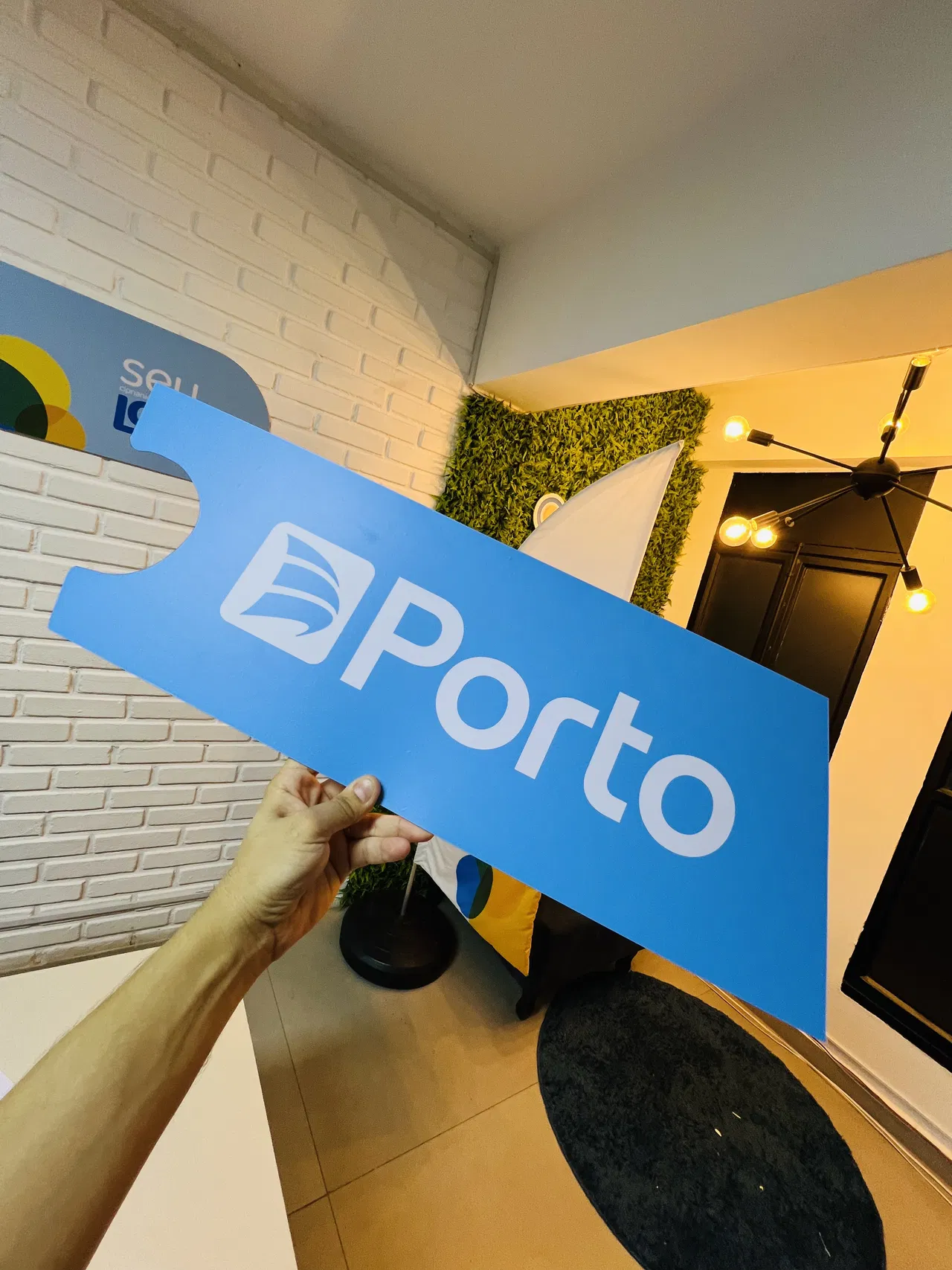 Placa Evento Recorte 1mm Azul Porto Seguro Impressão PS
