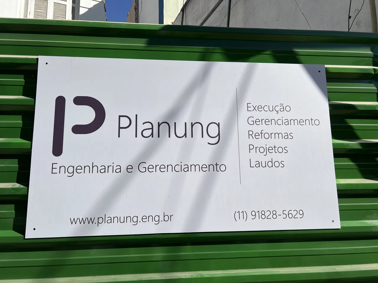 Placa PS UV Obra Construção Engenharia Construtora Impressão Andamento 2mm Preto Verde